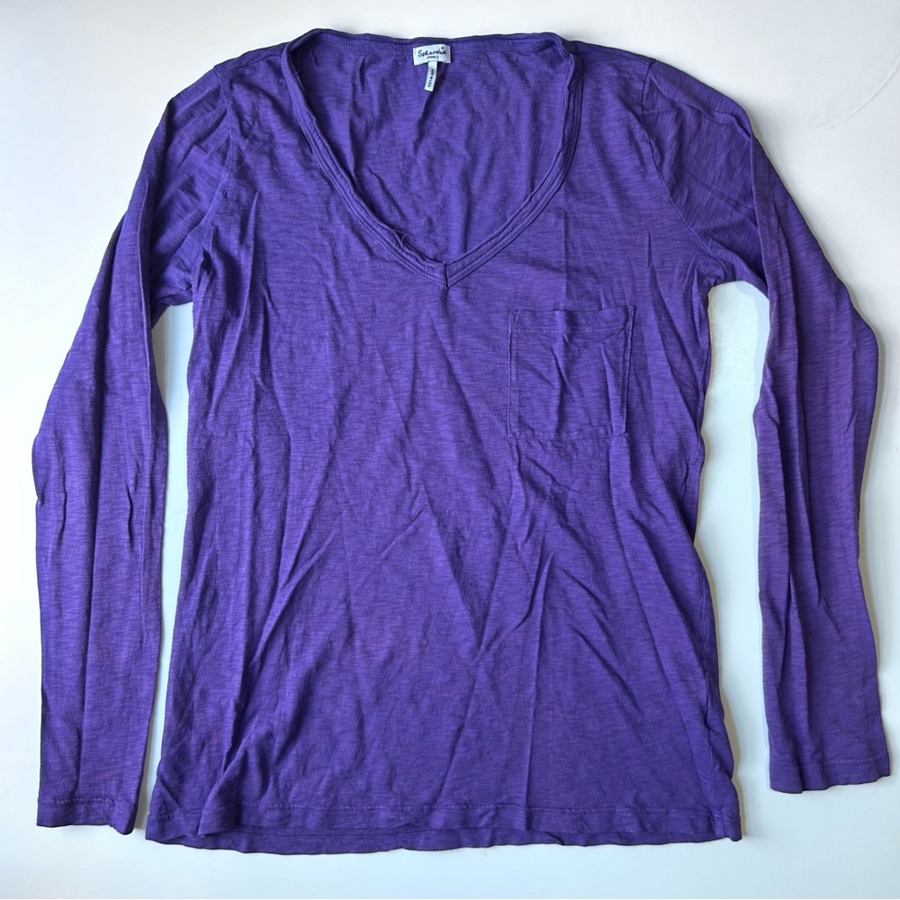 SPLENDID WOMEN'S V-NECK LONG SLEEVE KNIT TOP - SIZE S